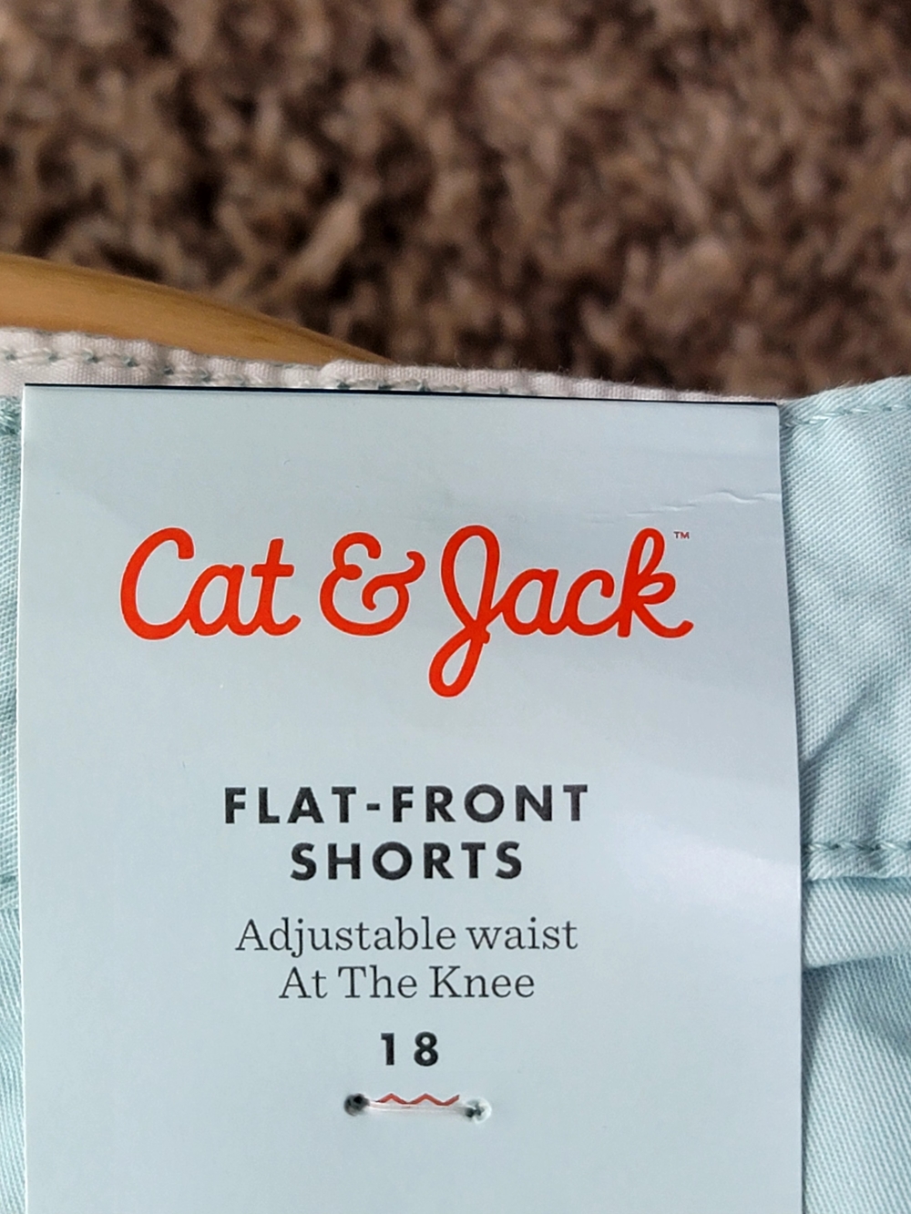 NWT Cat & Jack Boys Flat Front Shorts Mint Green Size 18 Boys Adjustable Waist - Picture 8 of 8